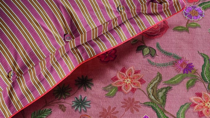 Pip Studio Coco Flower dekbedovertrek - Lits-Jumeaux - 240 x 200/220 cm - Koraal
