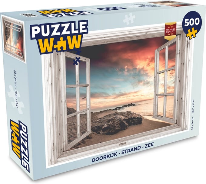 Puzzel Doorkijk - Strand - Zee - Legpuzzel - Puzzel 500 stukjes