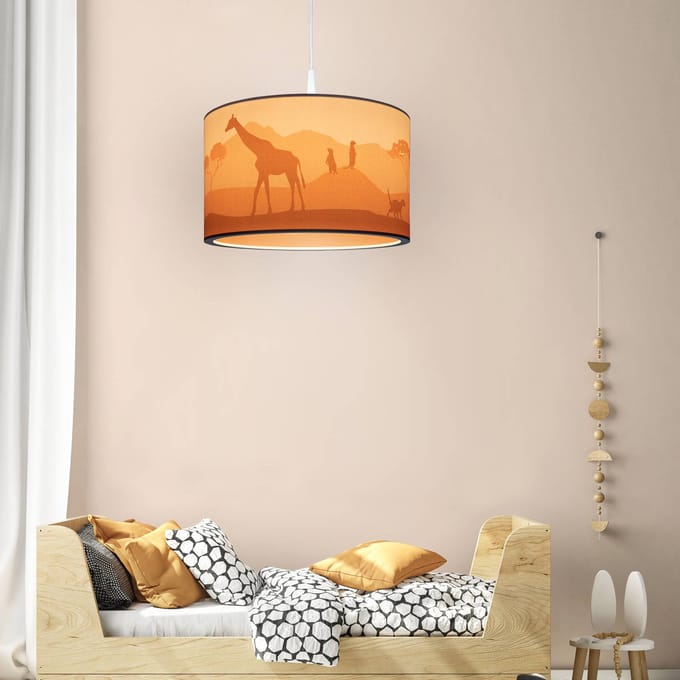 Elobra Hanglamp 25/40 Scandi Savanne, Ø 38 cm, oranje, E27