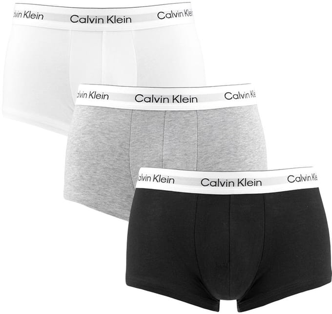 Calvin Klein 3-pack low rise trunks - Icon cotton stretch - Wit, zwart, grijs 3XL