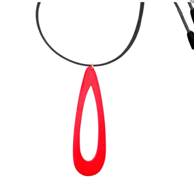 Ketting hout -Moxi -Rood -verstelbaar- Charme Bijoux