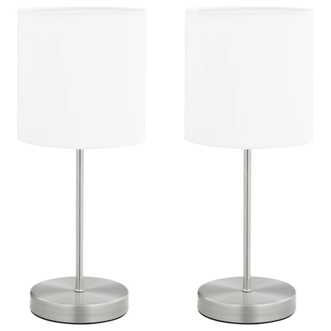 vidaXL Tafellampen 2 st met aanraakknop E14 wit