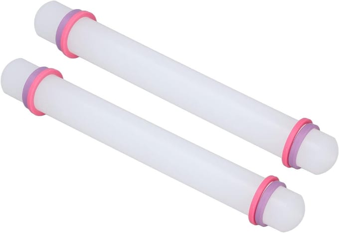 2 Stuks Plastic Deegroller, Veilig en Stevig Antikleef, Ideaal voor Bakken en Kleien, 25 cm Lang, Veelzijdig Gebruik
