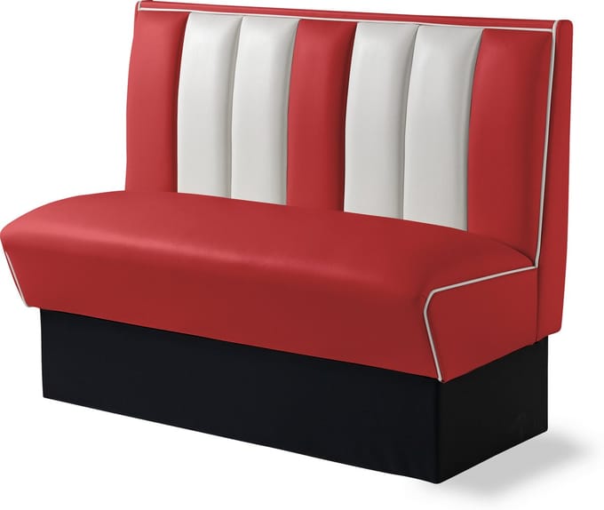 Bel Air Dinerbank Single Booth HW-120 Rood