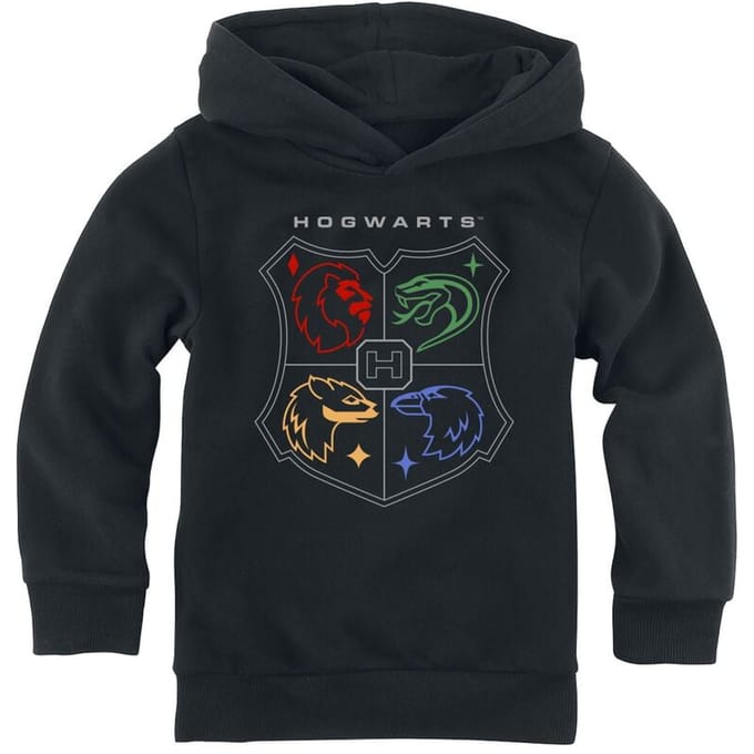 Harry Potter Trui met capuchon - Hogwarts - 104 - voor Kinderen - zwart