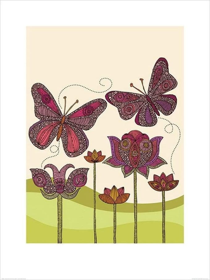 Kunstdruk Valentina Ramos - Butterflies 60x80cm