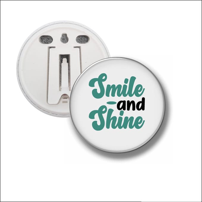 Button Met Clip 58 MM - Smile And Shine