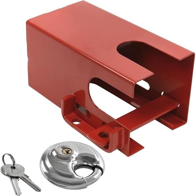 Pro Plus Aanhangerslot met discusslot - rood - metaal - 110 x 110 mm