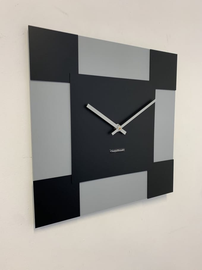 ChantalBrandO Wandklok TOSCANE PIAZZA NERO Modern Design