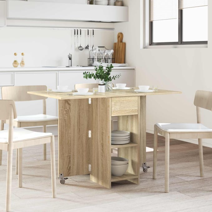 vidaXL - Eettafel - 115 - x - 70 - x - 75 - cm - Bewerkt - hout - Sonoma - Eiken - Rechthoekig
