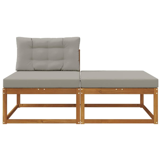 vidaXL - Sectie - Sofa - Eenheden - met - kussen - 2 - Stuk - Naturel