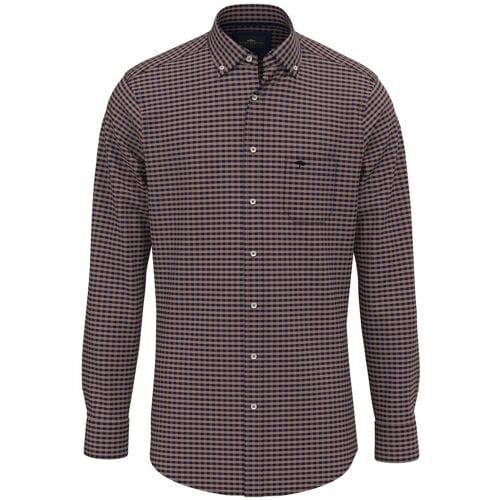 Fynch-Hatton Overhemd Small Check Button Down Hazel / male