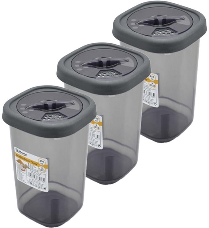3x b-home kruidenstrooier - 350ml - 3 standen - kruidenhouder / voorraadpot