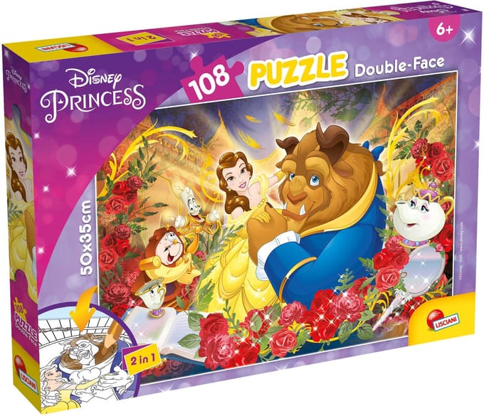 Lisciani - Belle en het Beest - Double face - Puzzel - 108 stukjes