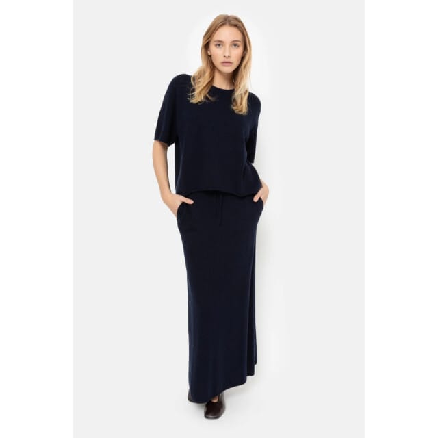Âme Antwerp Long Knit Skirt  Donkerblauw Maggy