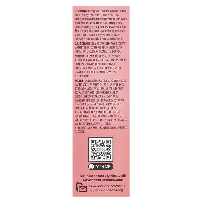 Advanced Clinicals, 10% glycolzuur serum 52 ml