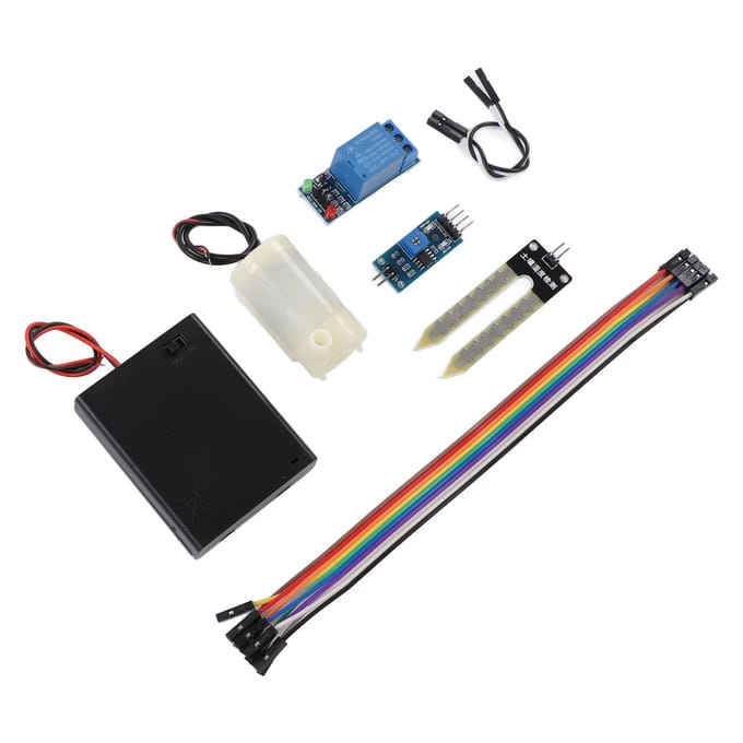 Automatische Bloem Watergeefpomp Irrigatie Relais Module Bodemvochtigheidssensor Module Verbindingslijn Kit black