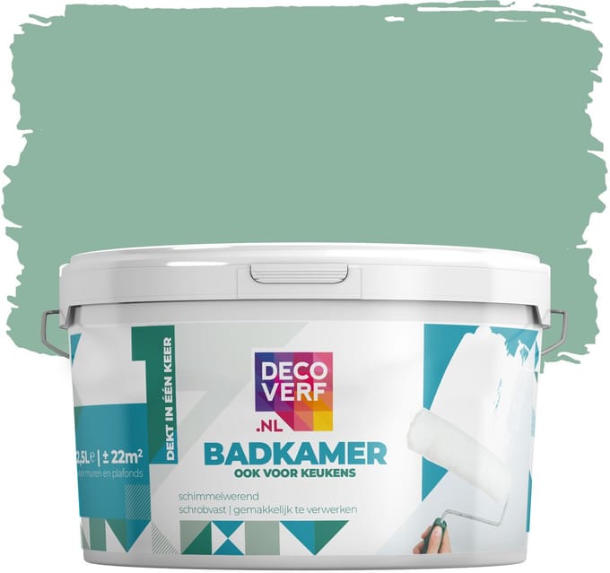 Decoverf badkamerverf 2.5L kopergroen