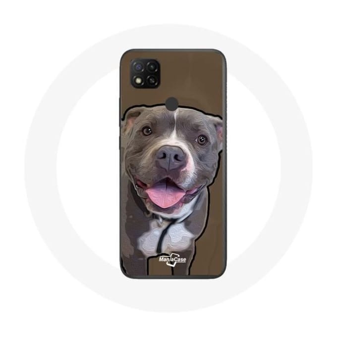 Xiaomi Redmi 9C hoesje Pitbull Dog Wit Grijs