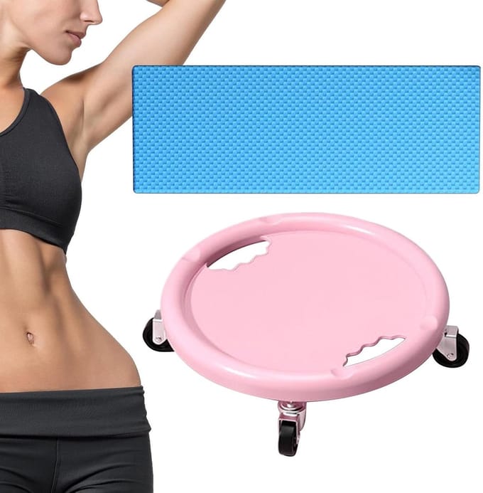 Buikoefening Roller - Ab Wheel - Core Training - 360 graden draaibaar - 28x28x8 cm - roze