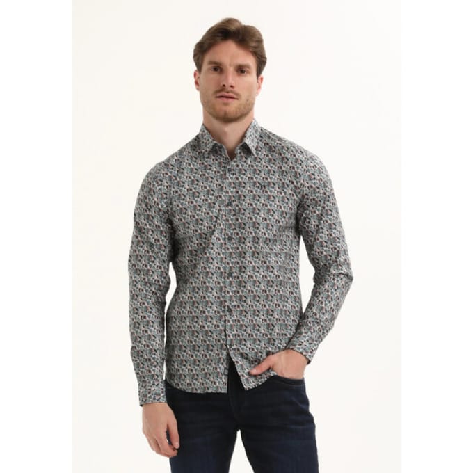 Gabbiano - Heren Overhemd - 335738 - 5703 Teal Blue