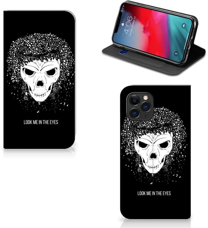 Book Case voor Mobiel BookCase Apple iPhone 11 Pro Skull Hair