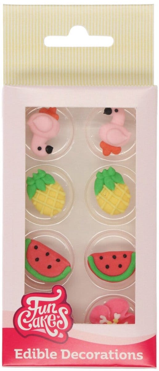 FunCakes Suikerdecoraties - Tropical - 8 Stuks - Eetbare Taartdecoratie