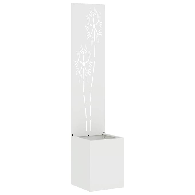 vidaXL - Tuin - Privacy - Scherm - Wit - 32 - x - 32 - x - 150 - cm - Koudgewalst - staal