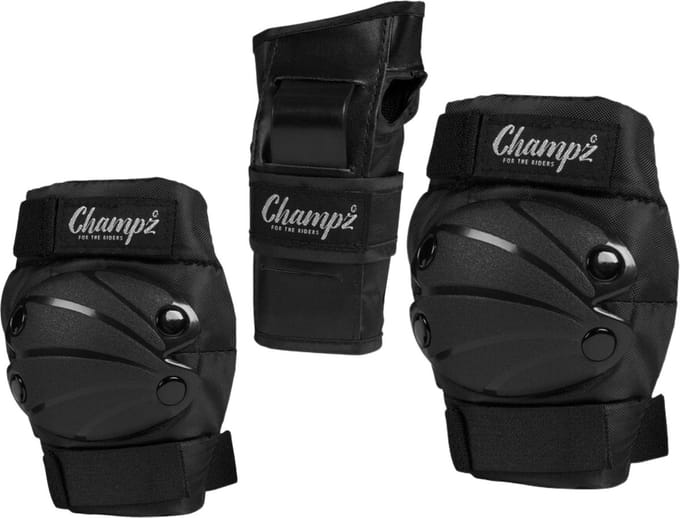 Champz Skate Beschermset – Kinderen – Zwart – Large (39-42 EU)