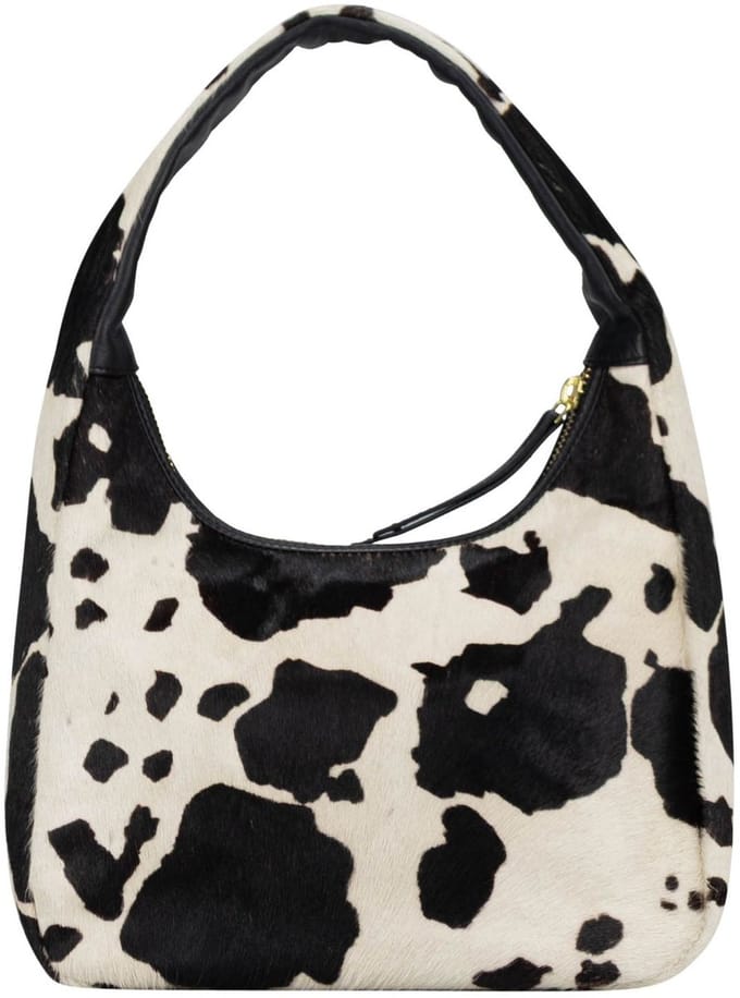JOST Leren schoudertas Furry Cow Hobo Bag Black veelkleurig