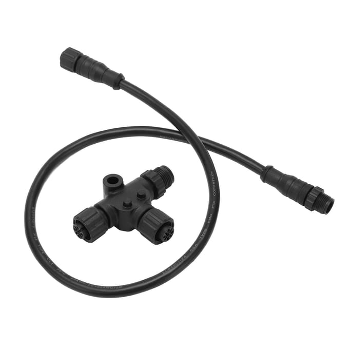 Voor NMEA 2000 Drop Backbone Kabel met T?Connector 5-pins Waterdicht M12 0,5m voor Garmin Netwerken black
