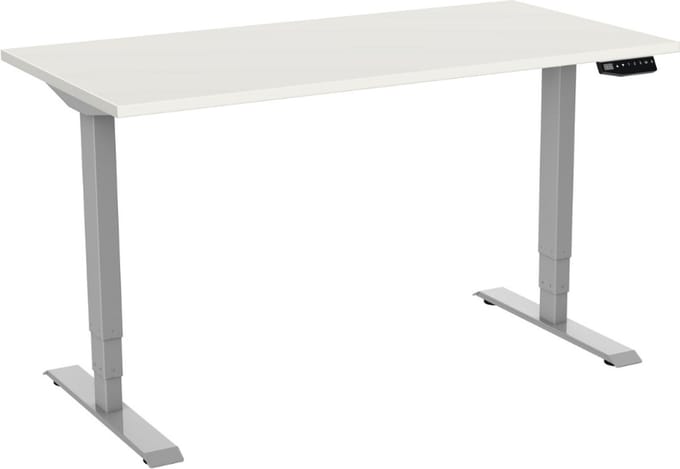 GAME HERO Marvel Bureau Elektrisch Verstelbaar 2 Motorig - 140x80cm -Grijs Frame - Wit Blad