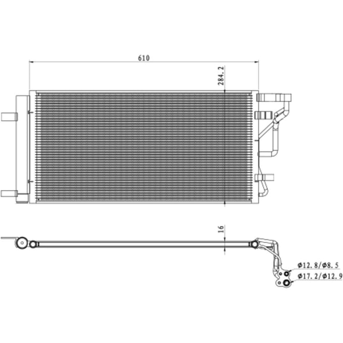 Condensator, airconditioning NRF 350491