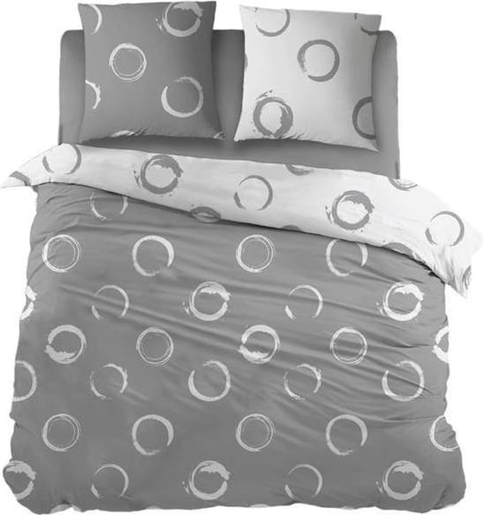 Snoozing Lieve - Flanel - Dekbedovertrek - Eenpersoons - 140x200/220 cm + 1 kussensloop 60x70 cm - Grijs