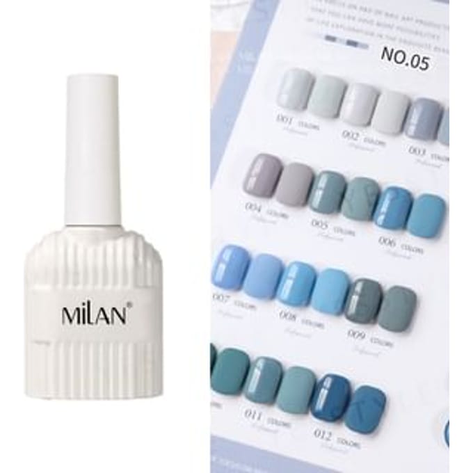 Cosplus - Milan 12 Color Nail Gel Set Fluorescent Blue 05 - 12 pcs x 1 set