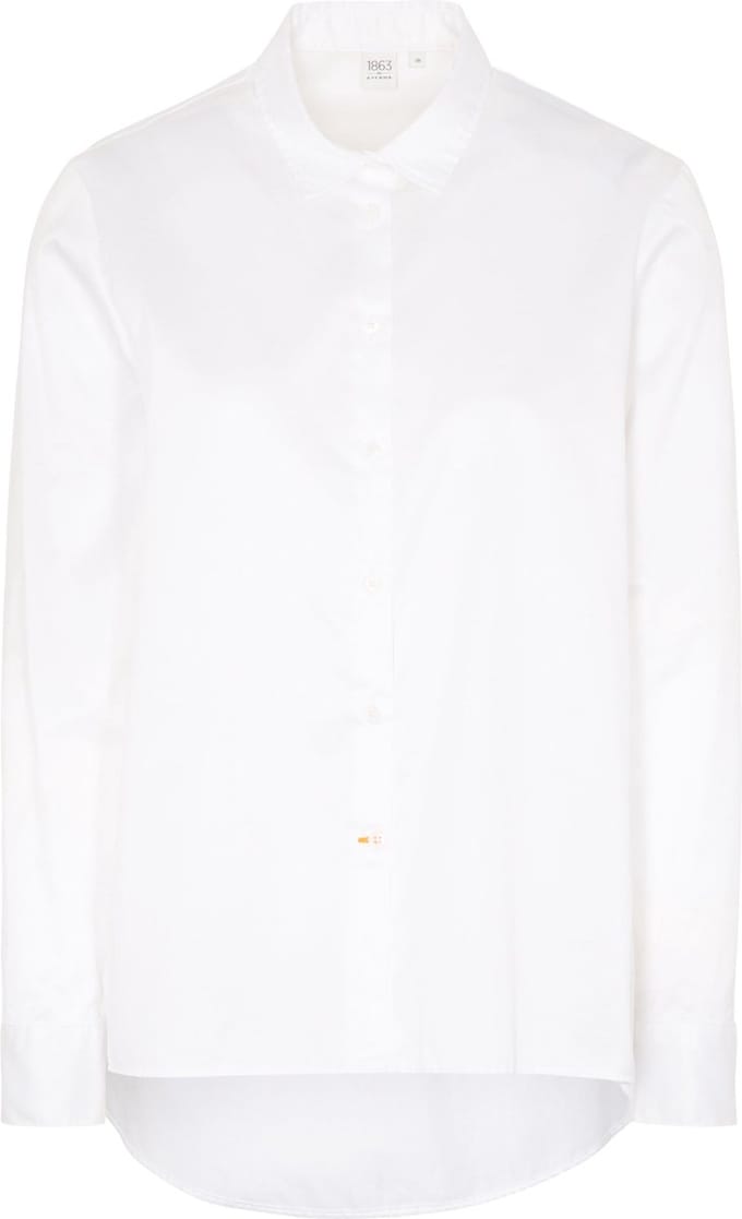 ETERNA 1863 dames blouse A-lijn - twill satijnbinding - wit