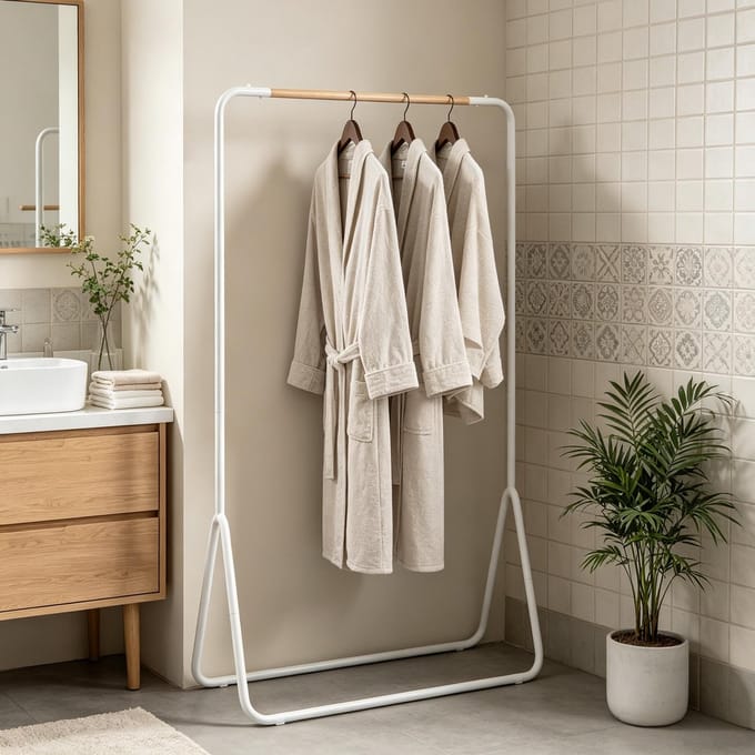 Clruro Kapstok - 80 × 47 × 146 cm - Multifunctioneel - Metaal - Wit