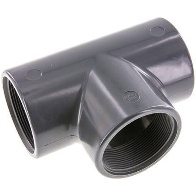T-koppeling Rp2 1/2'' Pvc-u EN 1452-3 16bar (224.8psi)