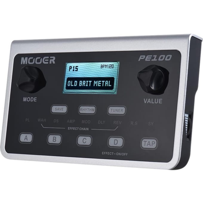 MOOER PE100 Draagbare multi-effectprocessor Gitaareffectpedaal 39 effecten 40 drumpatronen 10 EU Plug
