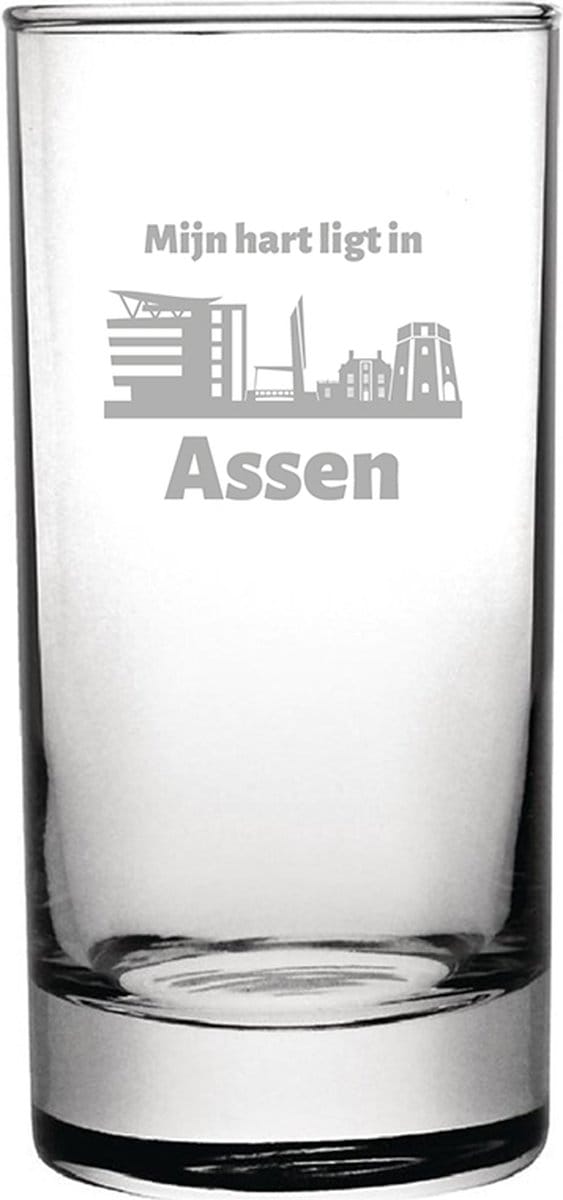 Gegraveerde longdrinkglas 28,5cl Assen