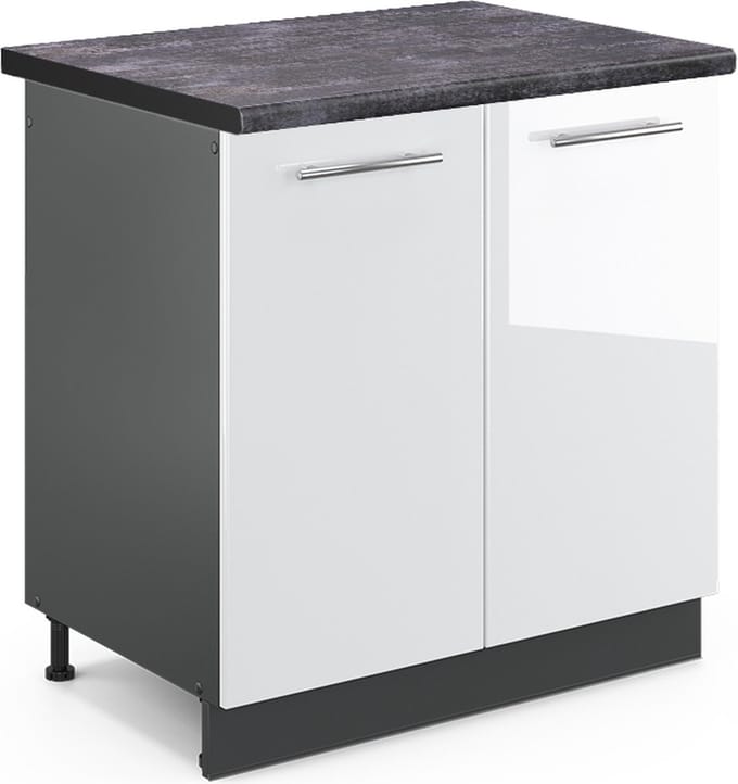 Vicco Fame-Line Wastafelkast – 80 cm, WB Antraciet Wit Hoogglans