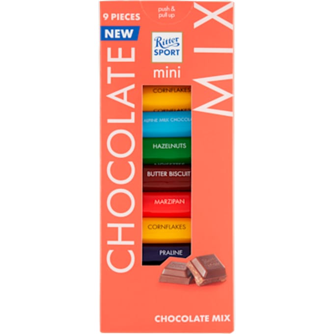 Ritter Sport Chocolade - Mini Chocolate Mix Toren 9x16 gr