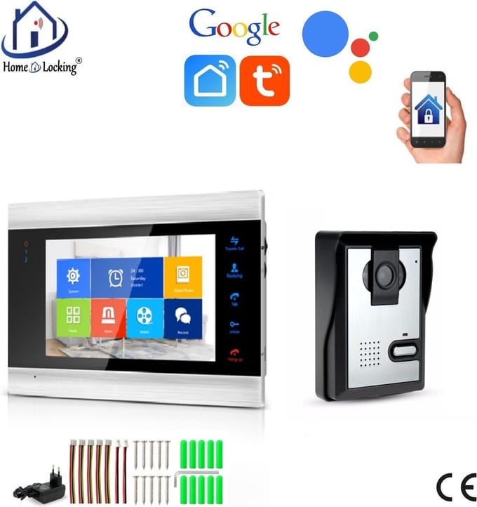 WIFI videofoon/intercom met bediening via APP en werkt met spraakgestuurde apps. T-2105