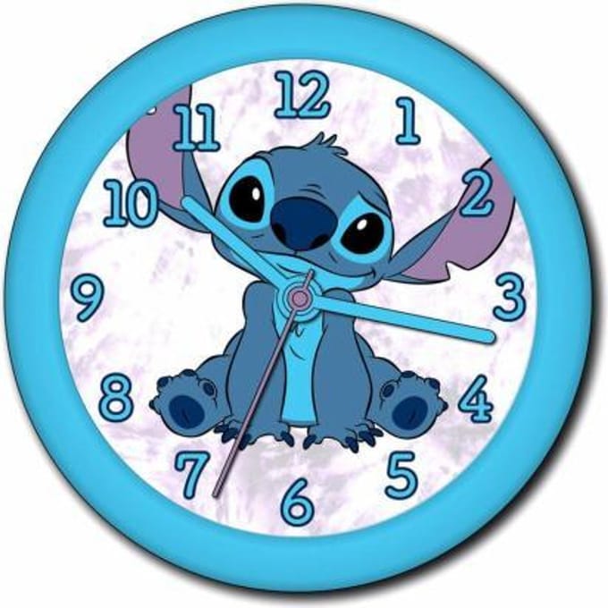 Lilo & Stitch Wandklok - Diameter 24 cm - Voor de kinderkamer - Blauw