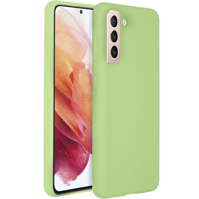 Accezz Hoesje - Geschikt voor Samsung Galaxy S21 Plus - Liquid Silicone Backcover - Groen