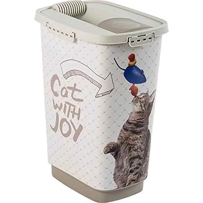 Rotho Cody Cat 25L-voedselcontainer met een openingsdispenser