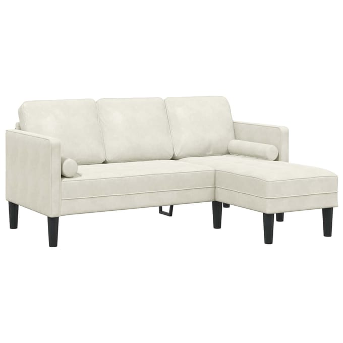 vidaXL - Bankstel - 2 - st - Crème - Polyester