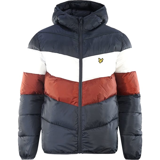 Lyle & Scott Colourblock Puffer Navy Blue Jacket