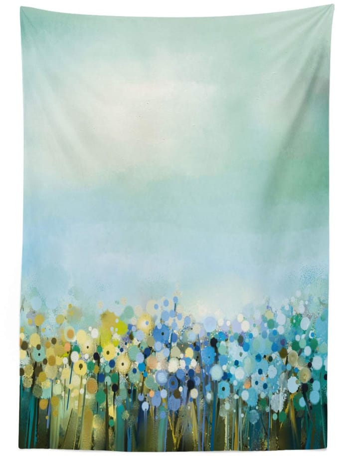 ABAKUHAUS Tafelkleed – Aqua-schilderkunst-effect – 140x170 cm – Lichtblauw