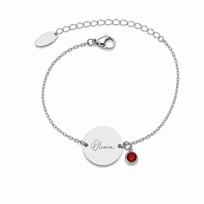 Naam Armband met Geboortesteen Goud